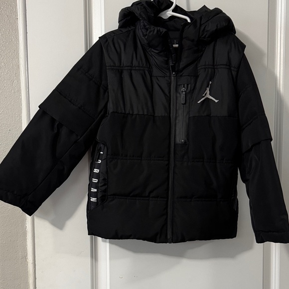 Jordan Kids Black Hooded Puffer Jacket